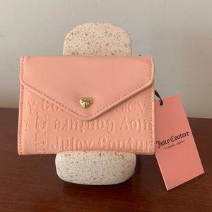 Juicy Couture Macroon Heart Stud Mini Trifold Card Case / Wallet / Keychain